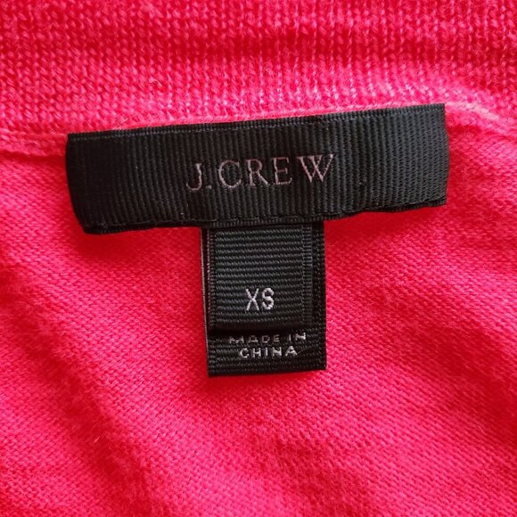 J. Crew Merino Wool Bright Red Cardigan Sweater with Gold Tone Buttons Size XS - Picture 9 of 15